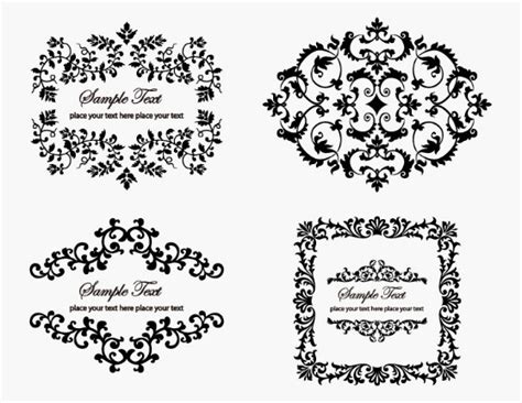 Free 4 Vintage Floral Ornaments Vector Titanui
