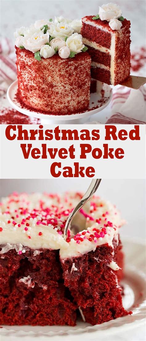 Christmas red velvet chocolate poke cake. Christmas Red Velvet Poke Cake Recipe - Me Tasty