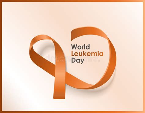 World Leukemia Day Banner With Orange Ribbon Symbol For Solidarity
