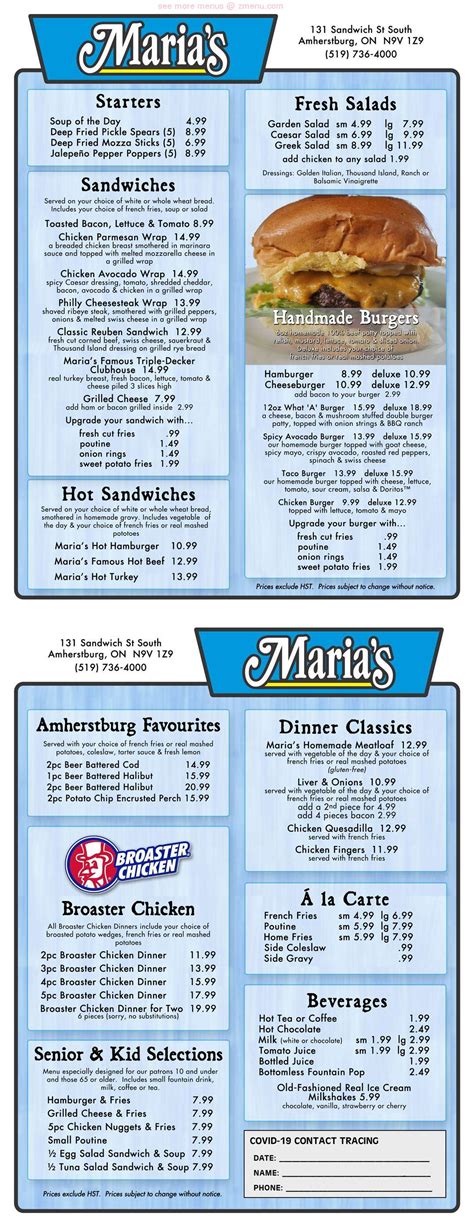 online menu of marias restaurant restaurant amherstburg ontario n9v 1z9 zmenu