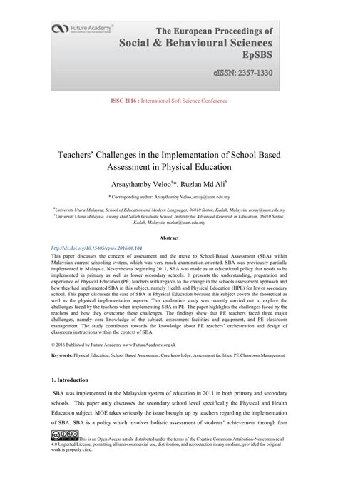 Pdf Teachers Challenges In The Implementation Of School Based
