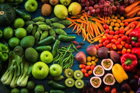 Vista Superior De Frutas Y Verduras Frescas Orgánicas Diferentes
