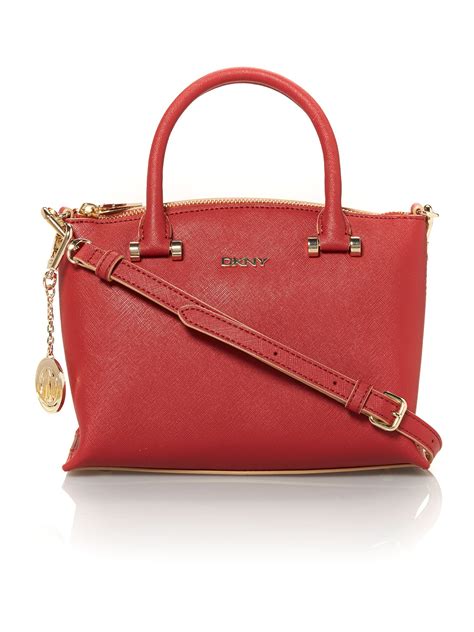 Dkny Saffiano Red Mini Tote Bag In Red Lyst