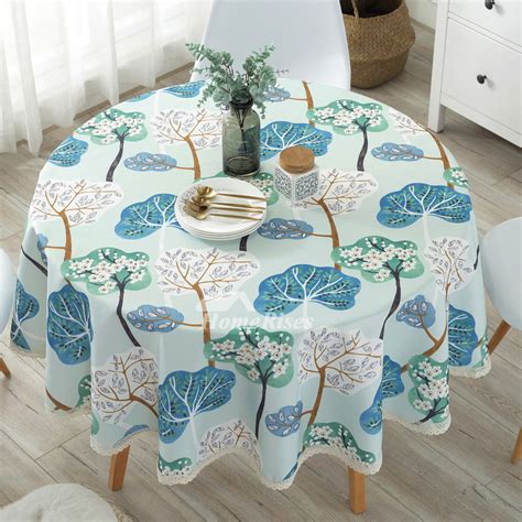 Tablecloths Round 70 Inch Cotton Linen Dining Room Tree