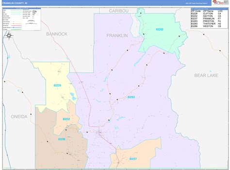 Franklin County, ID Wall Map Color Cast Style by MarketMAPS - MapSales.com