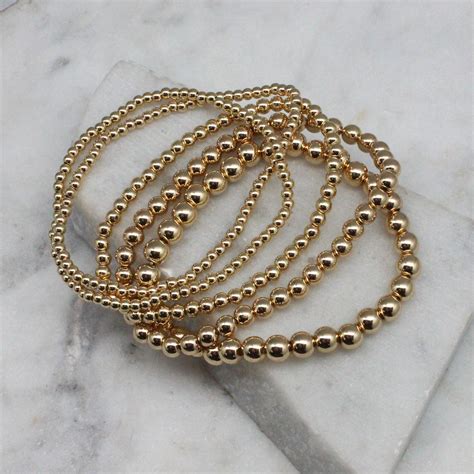 Gold Beaded Stackable Bracelets Set Of 5 Best Of Everything