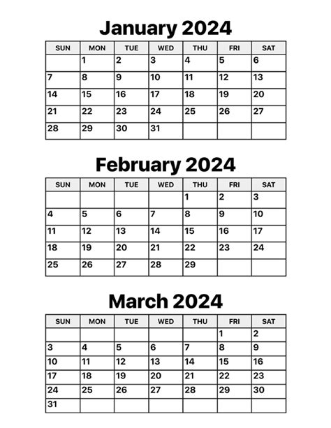 Dec Jan Feb 2024 Calendar Zena Angelia
