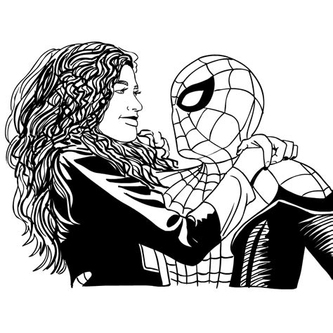 Spider Man Far From Home Coloring Page Drawing 5