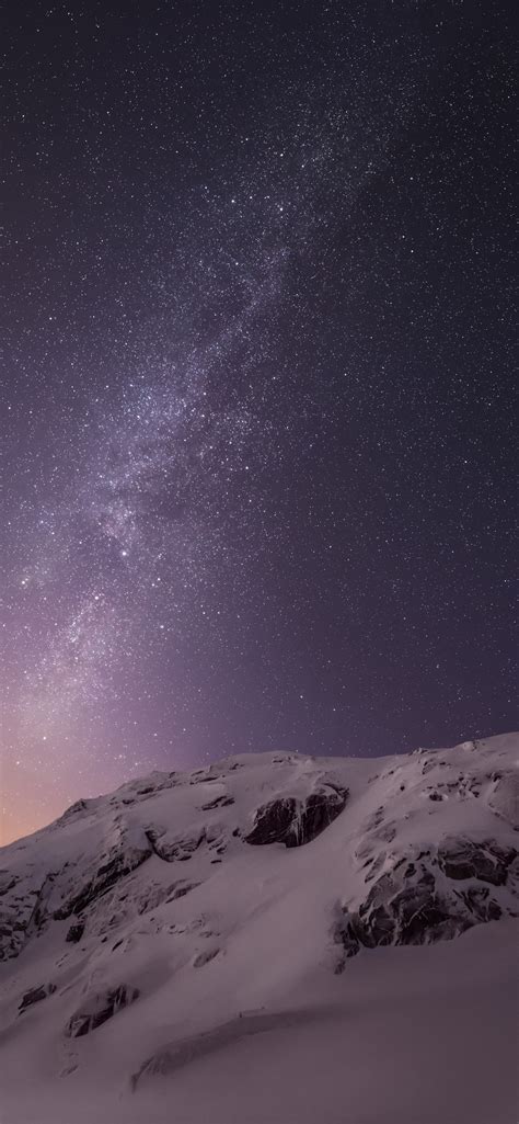 1242x2688 Resolution Mountains And Stars Iphone Xs Max Wallpaper