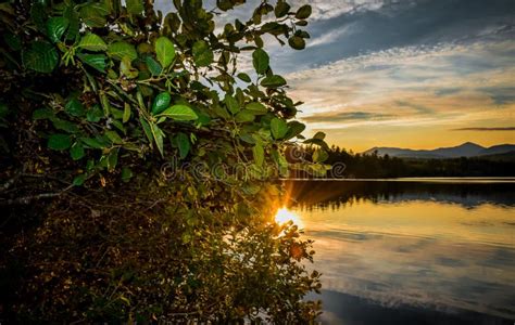 Sunset Over The Winnipesaukee Lake Summer Landscape In New Hampshire