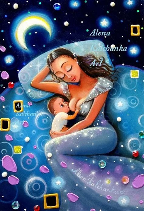 Breastfeeding Art Maternity Illustration Nursing Woman Baby Etsy