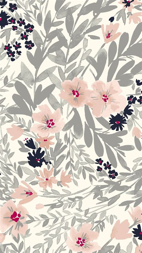 Download Grey Leaves Floral Iphone Wallpaper