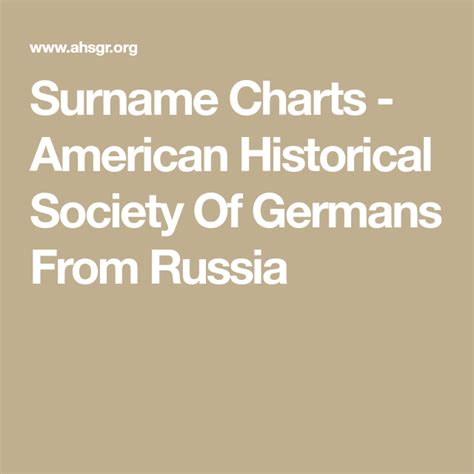 Surname Charts American Historical Society Of Germans From Russia