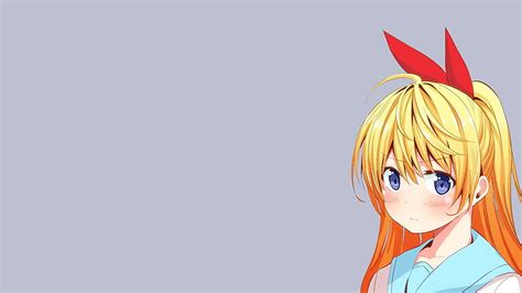 Hd Wallpaper Anime Blonde Ribbon Simple Background Anime Girls Long Hair Wallpaper Flare