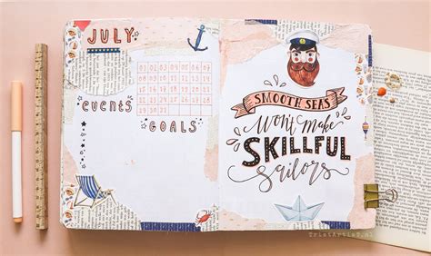 Plan With Me ★ July 2019 ★ Bullet Journal Beach Theme Tristartist