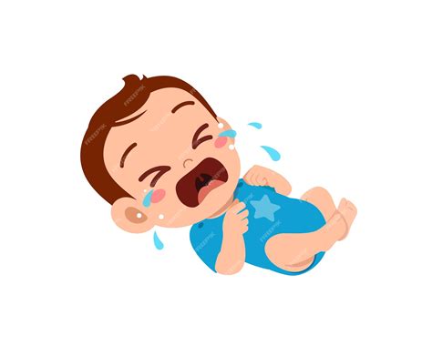 Premium Vector Cute Little Baby Boy Show Sad Expression And Cry