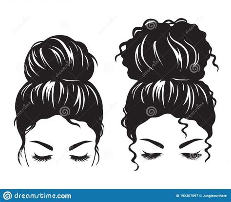 Download 61 Messy Bun Stock Illustrations Vectors And Clipart For Free