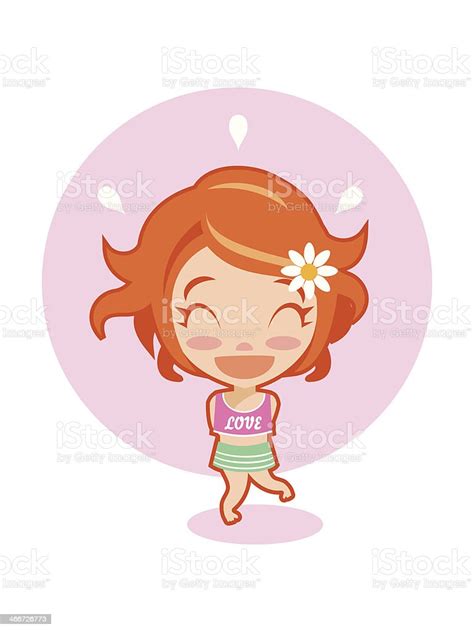 Shy Cute Girl Stock Illustration Download Image Now Backgrounds Circle Cute Istock