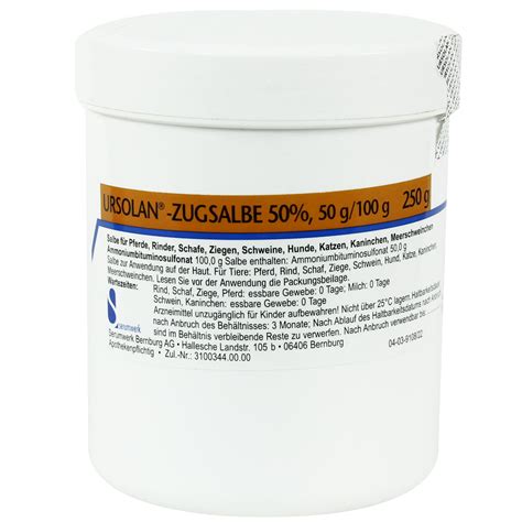 Zugsalbe effect enthält den natürlichen wirkstoff ammoniumbituminosulfonat: Ursolan®- Zugsalbe 50% - shop-apotheke.com