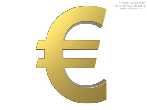 Gold Euro Symbol Psdgraphics