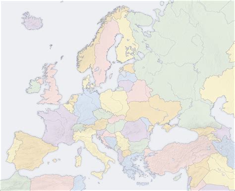 Map Of Europe With No Country Names