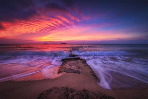 Beautiful Sunrise Over The Sea Stock Image Image Of Clouds Dramatic
