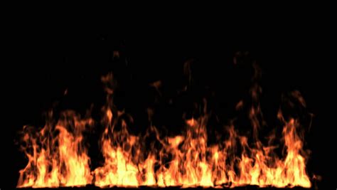 Animated Fire On Black Background Stock Footage Video