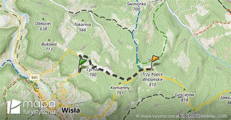 Trasa Przez Trzy Kopce Wi La Skie Mapa Turystyczna Pl