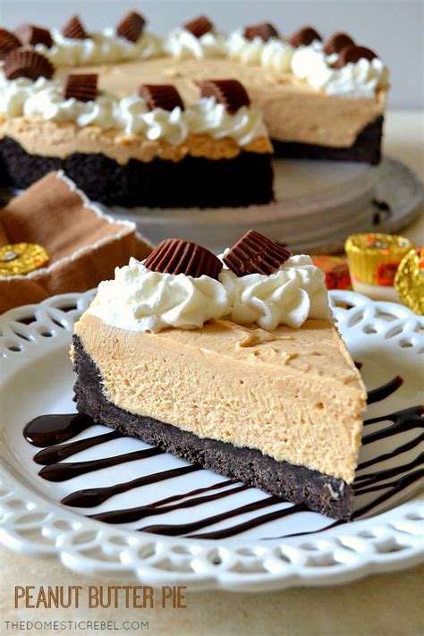 Spray your measuring cup with pam (or cheaper brand) and peanutbutter will slide out of cup). No-Bake Peanut Butter Pie | The Domestic Rebel