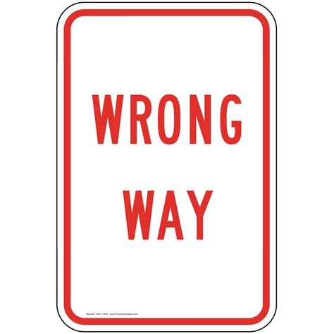 Wrong Way Sign Pke 17440 Information
