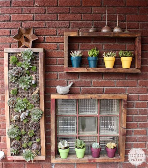 Inspired By Charm Organic Outdoor Wall Art Shelves Succulent Wall