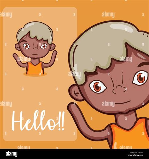 Boy Saying Hello Cartoon Stock Vector Image And Art Alamy