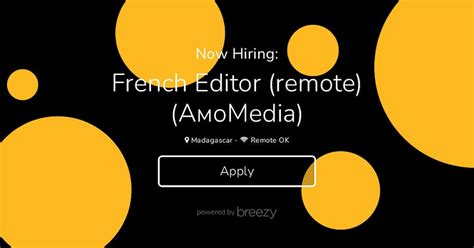 French Editor RemoteАмоМedia At Genesis