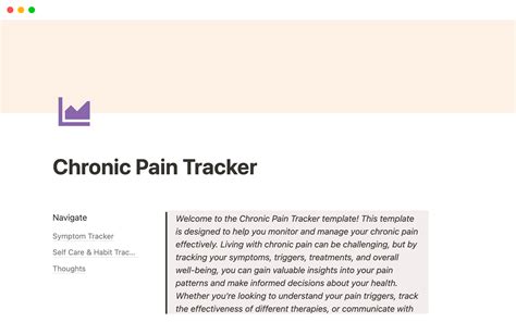 Chronic Pain Symptom Tracker Notion Template