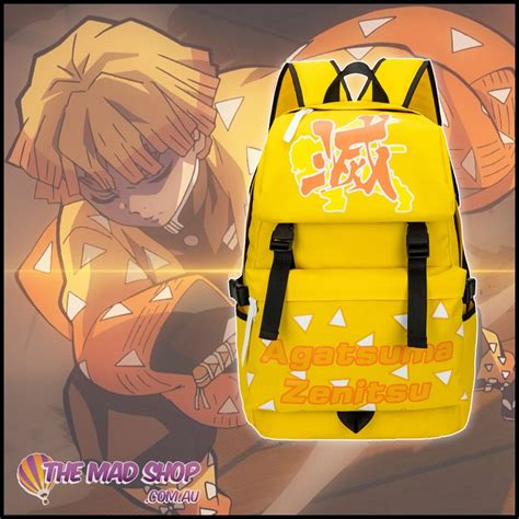 Demon Slayer Kimetsu No Yaiba Zenitsu Agatsuma Anime Backpack Schoolbag
