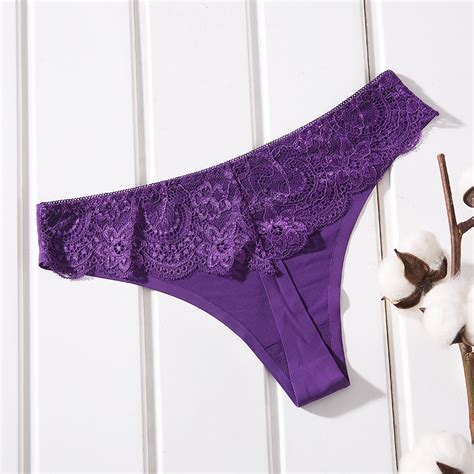 Satin Fabric Womens Cheap Seamless Lace Thong Sexy Underwear Buy