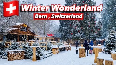🇨🇭bern A City In Switzerland Snow Falling Christmas Market