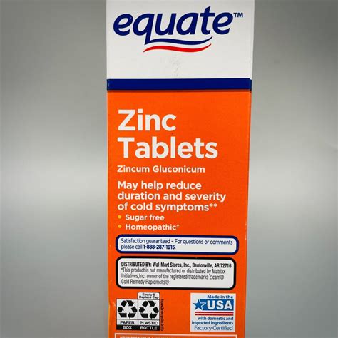 Equate Zinc Chewable Tablets Citrus Flavor 25 Count 5pk Exp 923 681131228428 Ebay