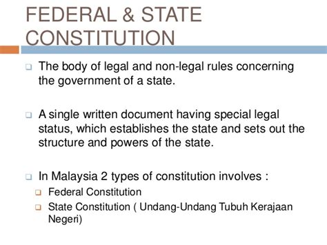 In malaysia, written law consists of the federal constitutions, state constitutions, legislation and subsidiary legislation. Sources of law in Malaysia