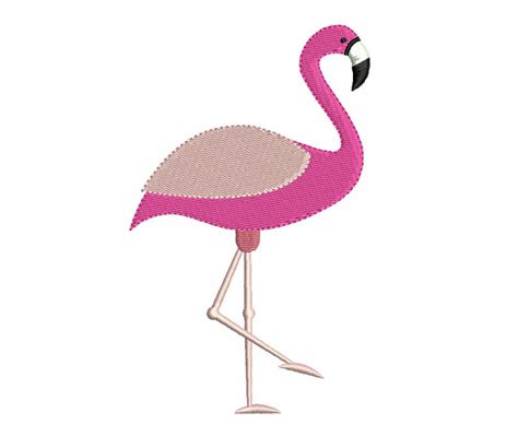 Pink Flamingo Machine Embroidery Design Fill Stitch Flamingo Etsy