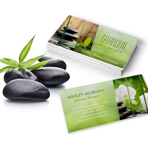 Spa Still Life Beautiful Green Massage Salon Business Card