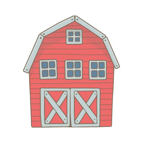 Best Cartoon Of Red Barn Door Illustrations Royalty Free Vector