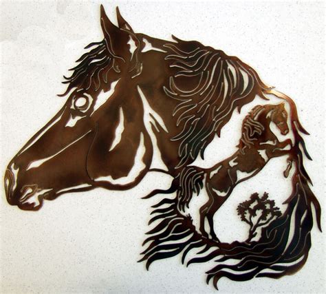 Metal wall art makes a stylish statement in any room. HORSE STALLION WESTERN METAL ART RODEO RANCH HOME RUSTIC ...