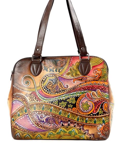 Look At This Black Double Compartment Hand Painted Leather Tote On
