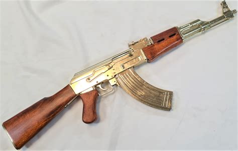 Replica Ak 47 Rifle By Denix Semi Automatic Rifle Gold Saddam Hussein