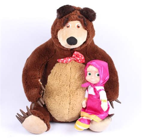Free Shipping Russian Musical Masha And Bear Anime Toys Brand Educational Dolls For Girls