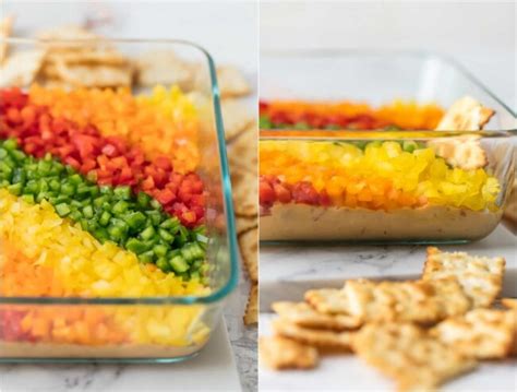 Hummus Dip With Colorful Rainbow Peppers The Cookie Rookie