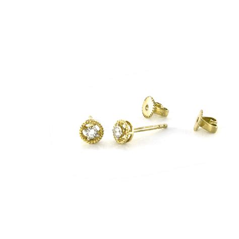 Diamond Stud Earrings Solid Gold Earrings K K Gold Etsy