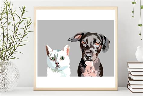 Dog Portrait Custom Painting From Photo Dog Picture Frame Etsy