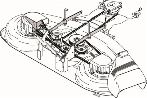 Depress clutch/brake pedal all the way around the top groove of engine pulley. Need Craftsman 46 EZ3 mulching deck belt diagram